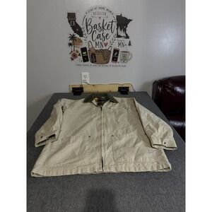 Vintage Faded Glory Men's Plaid Lined Beige Barn Jacket Sz L